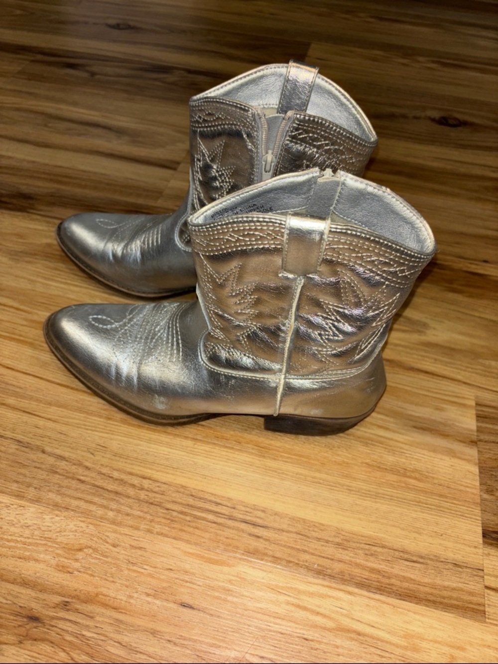 Coconuts by Matisse Metallic Silver Western Ankle Boots